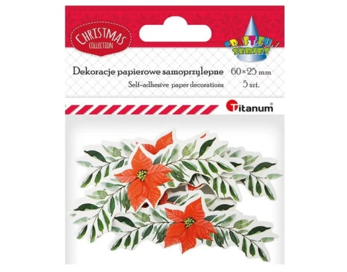 Ozdoba papierowa girlanda z poinsecją 5szt Titanum_87265