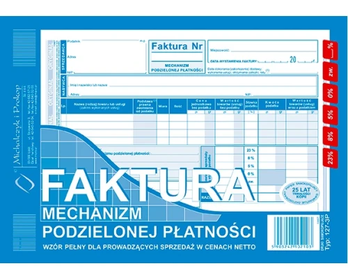 Faktura mechanizm podzielnej płatności dla prowadzących sprzedaż w cenach netto 127-3P Michalczyk i Prokop_67678