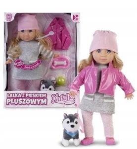 Lalka Natalia z pieskiem pluszowym 35 cm Artyk