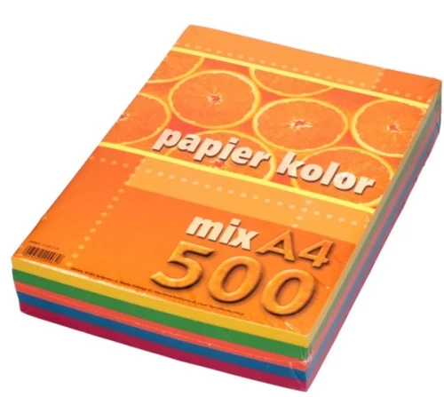 Papier ksero A4 80g mix 5 kolorów 500 arkuszy Kreska_87711