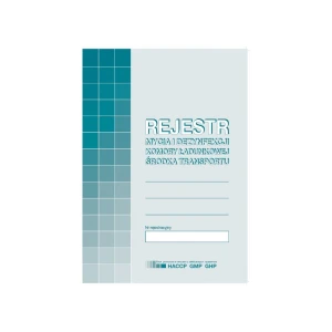 Rejestr mycia i dezynfekcji komory ładunkowej środka transportu H-91-3 MP