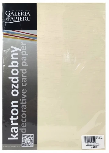 Karton ozdobny Sukno Kremowy A4 230g 20ark. Galeria Papieru_87889