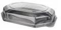 Taca jednorazowa plastikowa cateringowa 35x24,7x2cm 1szt czarna Papstar w przykrywką_87902