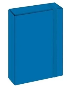 Teczka z szerokim grzbietem na gumkę BOX A4 niebieski Interdruk