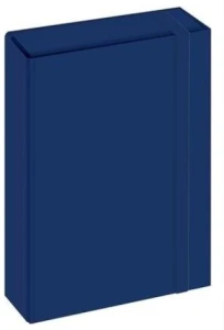 Teczka z szerokim grzbietem na gumkę BOX A4 ciemnoniebieska Interdruk