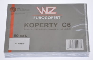 Koperta C6 nie klejona biała 50 szt. Wz Eurocopert_88194