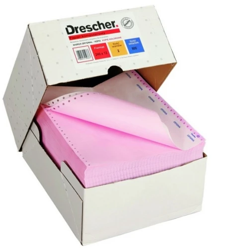 Papier komputerowy 240x12 1+1 składanka 900 kolor nadruk Drescher_88350