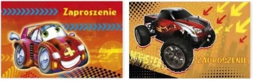 Zaproszenia + koperta dziecięce wzory mix Pol-Mak_88363