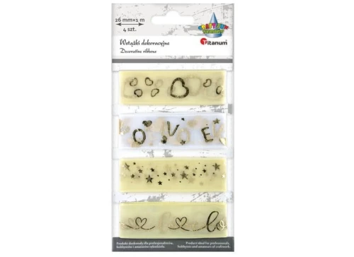 Wstążka organza nadruk 26mm x 1m 615498 Titanum_88404