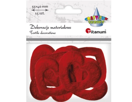 Serca materiałowe obrys 55x40mm 15szt Titanum_88426