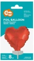 Balon foliowy Serce na patyczku czerwone 8cm Godan_88477