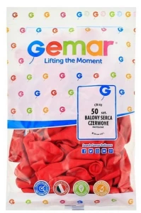 Balony pastelowe serca czerwone 50 szt. Godan
