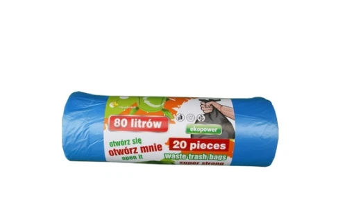 Worki na śmieci 80L 20szt. Niebieskie Czyścioszek_52270