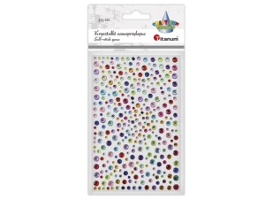Kryształki samoprzylepne okrągłe mix kolorów O3/4/5/6mm 325szt Titanum
