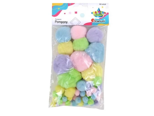 Pompony dekoracyjne 20szt Pastelowe 462555 Titanum_88918