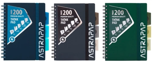 Kołozeszyt z zakładkami A5 100k kratka Dark AstraPAP_89063