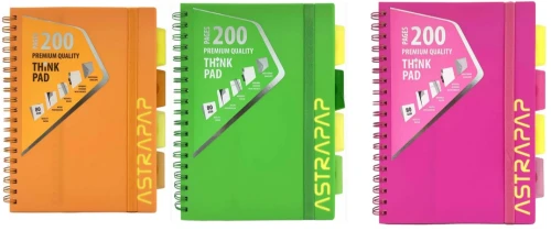 Kołozeszyt z zakładkami B5 100k kratka Neon Line AstraPAP_89065