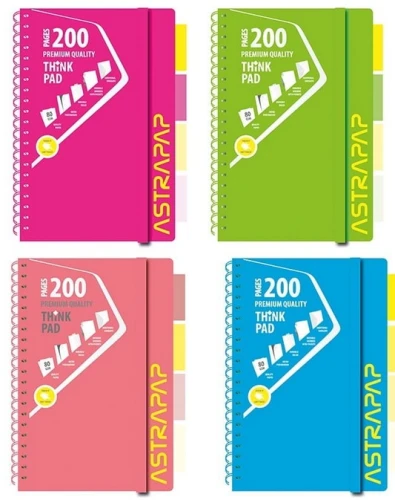 Kołozeszyt z zakładkami PP A4 120k kratka Dots Astra_89050