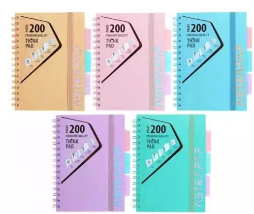 Kołozeszyt z zakładkami Pastel A5 100k kratka mix kolorów AstraPAP_89054