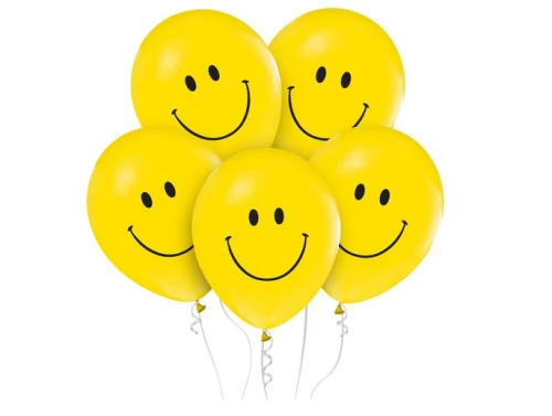 Balony żółte "Uśmiech" 30cm 5szt Godan_89121