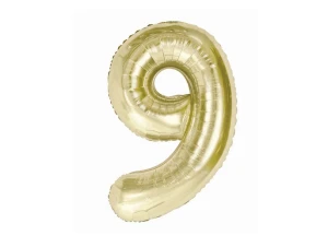 Balon foliowy cyfra 9 85cm szampańska Godan