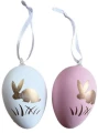 Zawieszki plastikowe jajka 40x60mm różowe 6szt Titanum_89209