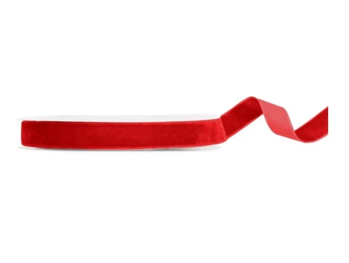 Wstążka welurowa czerwony 15 mm x 10 m TW15-007 Party Deco_89280