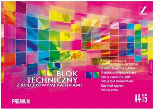 Blok Techniczny A4 15k Kolorowy Premium Kreska _54251