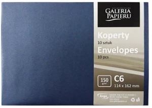Koperty ozdobne C6 114x162mm Pearl Granat 150g 10szt. Galeria Papieru