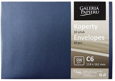 Koperty ozdobne C6 114x162mm Pearl Granat 150g 10szt. Galeria Papieru_89332