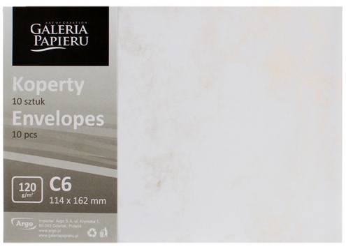 Koperta Marmur Złoty C6 114x162mm  120g 10 szt. Galeria Papieru_89341