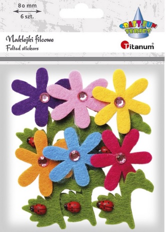 Naklejki filcowe kwiatki Craft-Fun Series mix 6szt. Titanum_89352