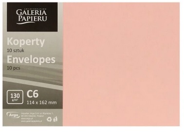 Koperta ozdobna C6 114x162mm Gładki satynowy pudrowy róż 10szt. 130g Galeria Papieru_89373
