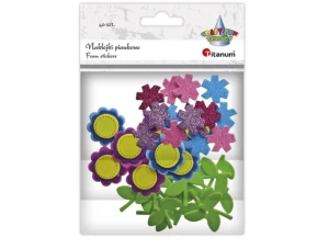 Naklejki piankowe kwiatki i łodygi 40szt 307834 Titanum