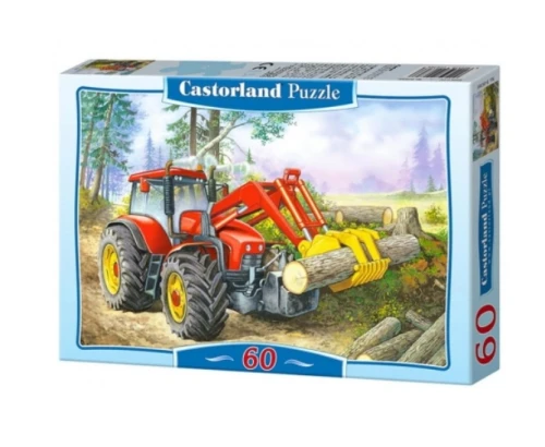 Puzzle 60 elementów Wycinka w Lesie Traktor Castorland_89783