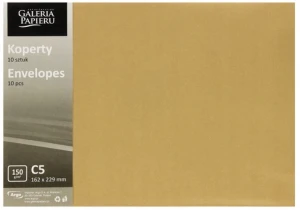 Koperta C5 Pearl złoty K., 150g/m2, op/10szt. Galeria Papieru