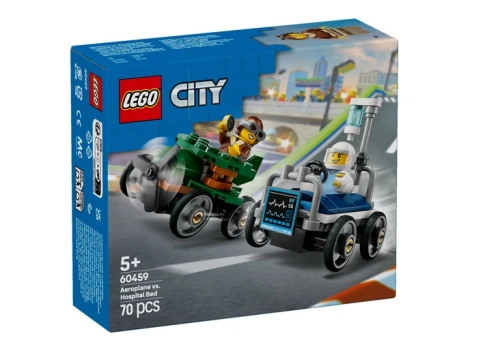 Klocki konstrukcyjne Lego City Zestaw wyścigówek: Samolot kontra Łóżko szpitalne 60459 5+_90005