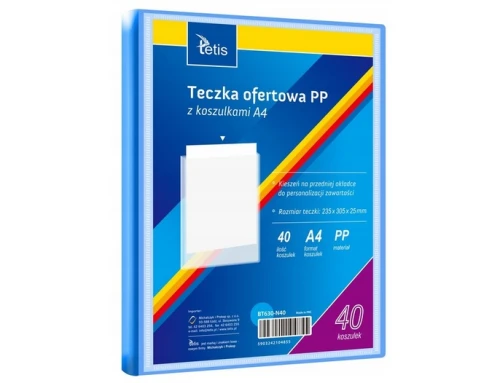 Teczka ofertowa A4 40 koszulek niebieska BT630-N40 Tetis_90146