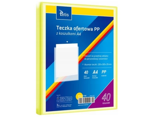 Teczka ofertowa A4 40 koszulek żółta BT630-Y40 Tetis_90147