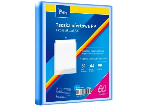 Teczka ofertowa A4 60 koszulek niebieska BT630-N60 Tetis_90148