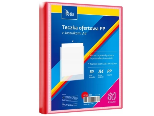 Teczka ofertowa A4 60 koszulek czerwona BT630-C60 Tetis_90149