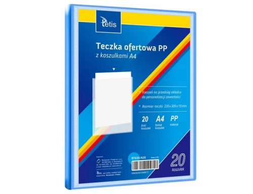 Teczka ofertowa A4 20 koszulek niebieska BT630-N20 Tetis_90152