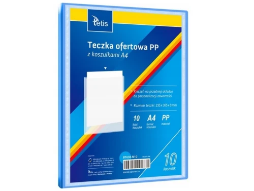 Teczka ofertowa A4 10 koszulek niebieska BT630-N10 Tetis_90156
