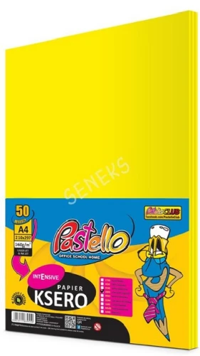Papier ksero do drukarki A4 160g 50ark kolor żółty Pastello_90399