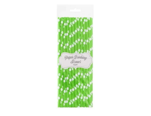 Słomki papierowe "BIO – Grocy" 19,7cm 24szt zielony Godan_90797