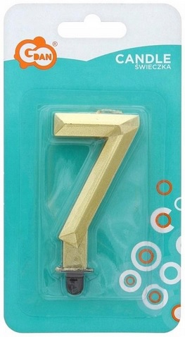 Świeczka cyfra 7 diament 7.6cm Godan_90923