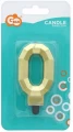 Świeczka Cyfra 0 Diament 7.6cm złoty Godan_90928
