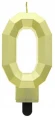 Świeczka Cyfra 0 Diament 7.6cm złoty Godan_90927