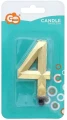 Świeczka Cyfra 4 Diament 7.6cm złoty Godan_90932
