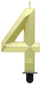 Świeczka Cyfra 4 Diament 7.6cm złoty Godan_90931